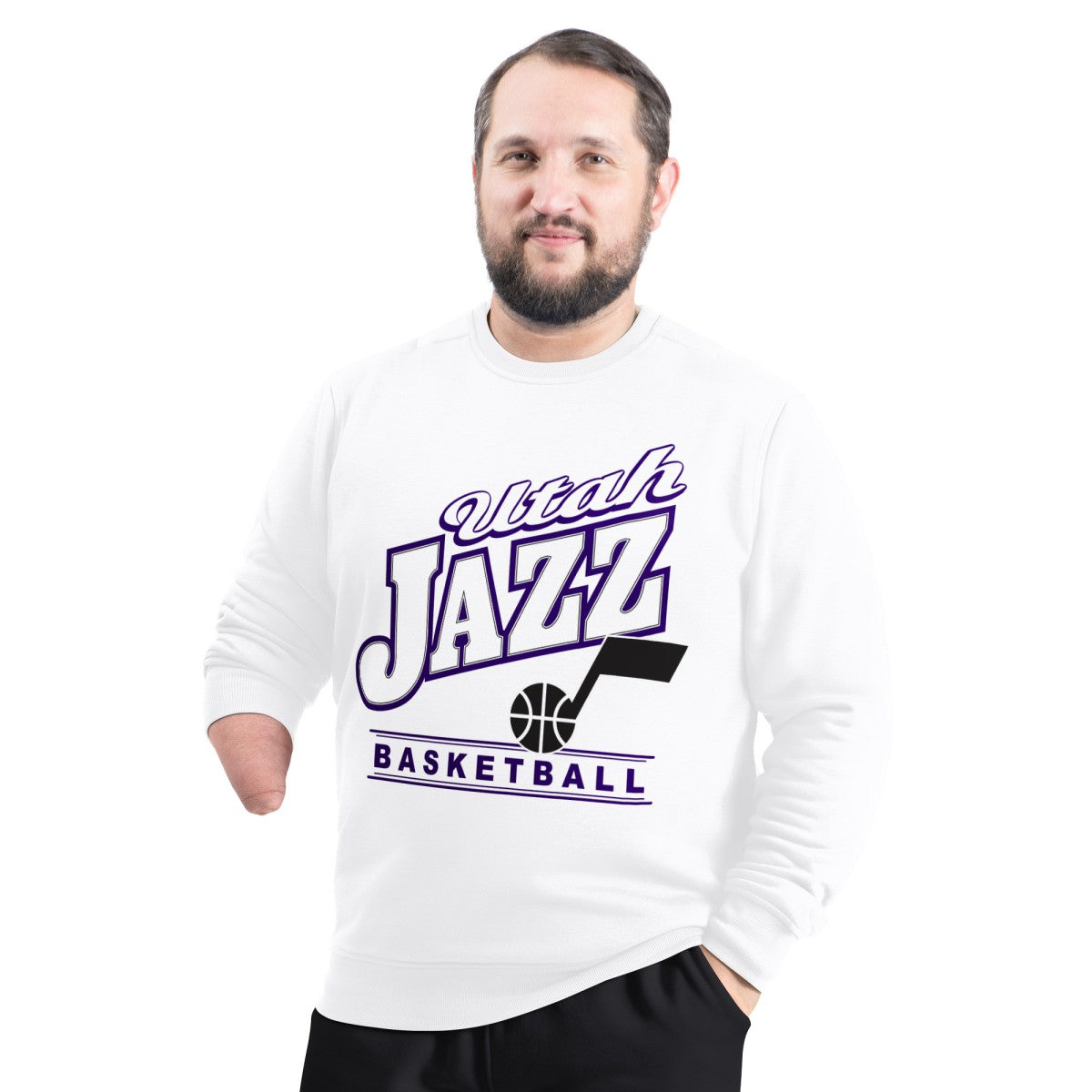 Utah Jazz G-III Sports by Carl Banks Adaptive Headliner Fleece Crewneck Sweatshirt