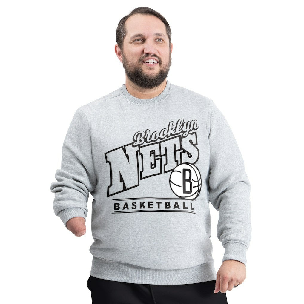 Brooklyn Nets G-III Sports by Carl Banks Adaptive Headliner Fleece Crewneck Sweatshirt