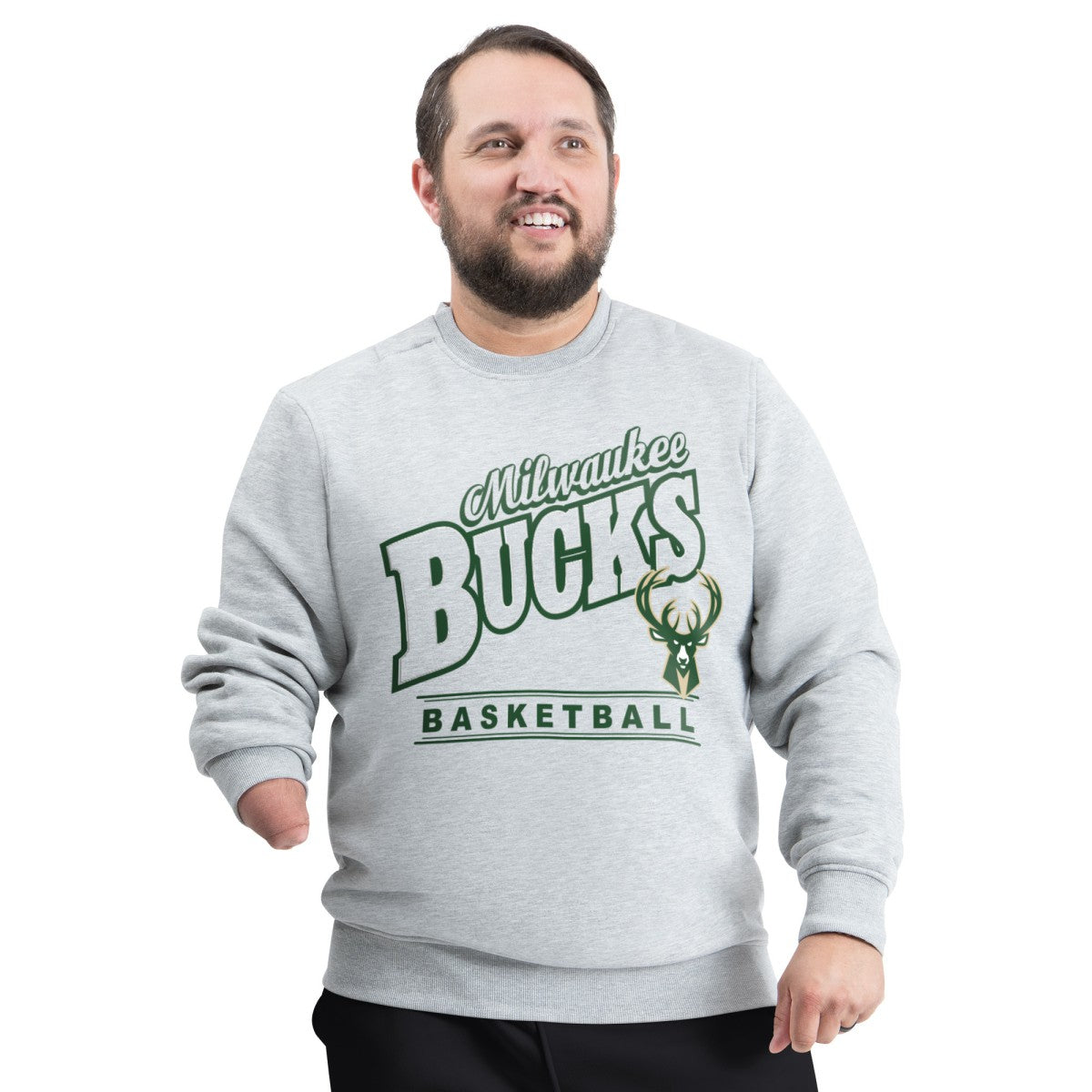 Milwaukee Bucks G-III Sports by Carl Banks Adaptive Headliner Fleece Crewneck Sweatshirt