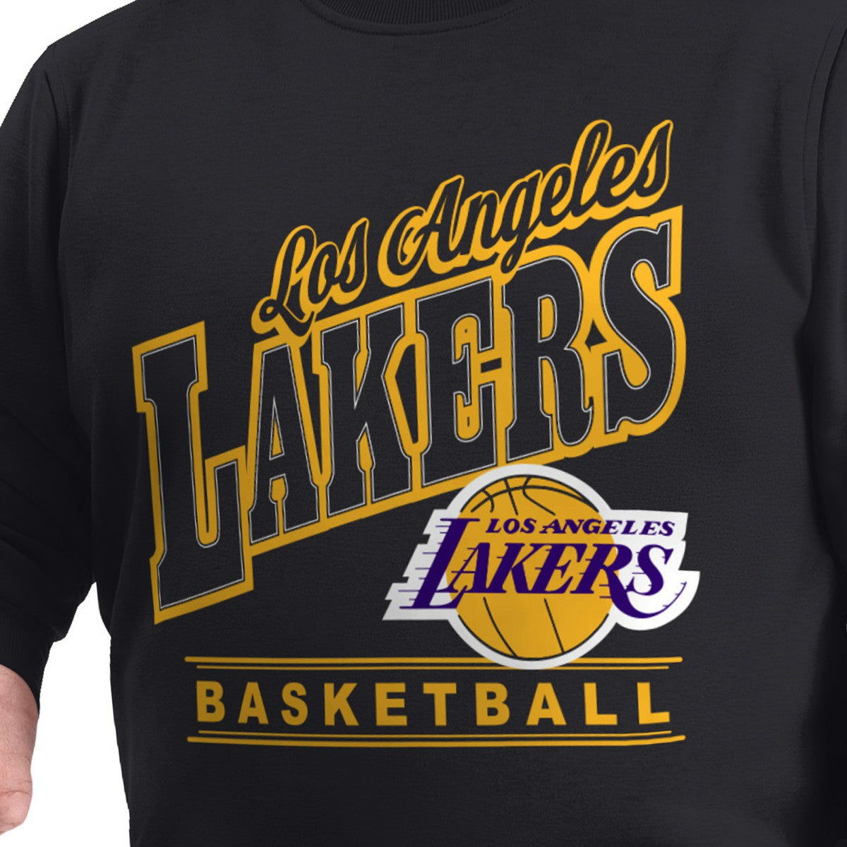 Los Angeles Lakers G-III Sports by Carl Banks Adaptive Headliner Fleece Crewneck Sweatshirt