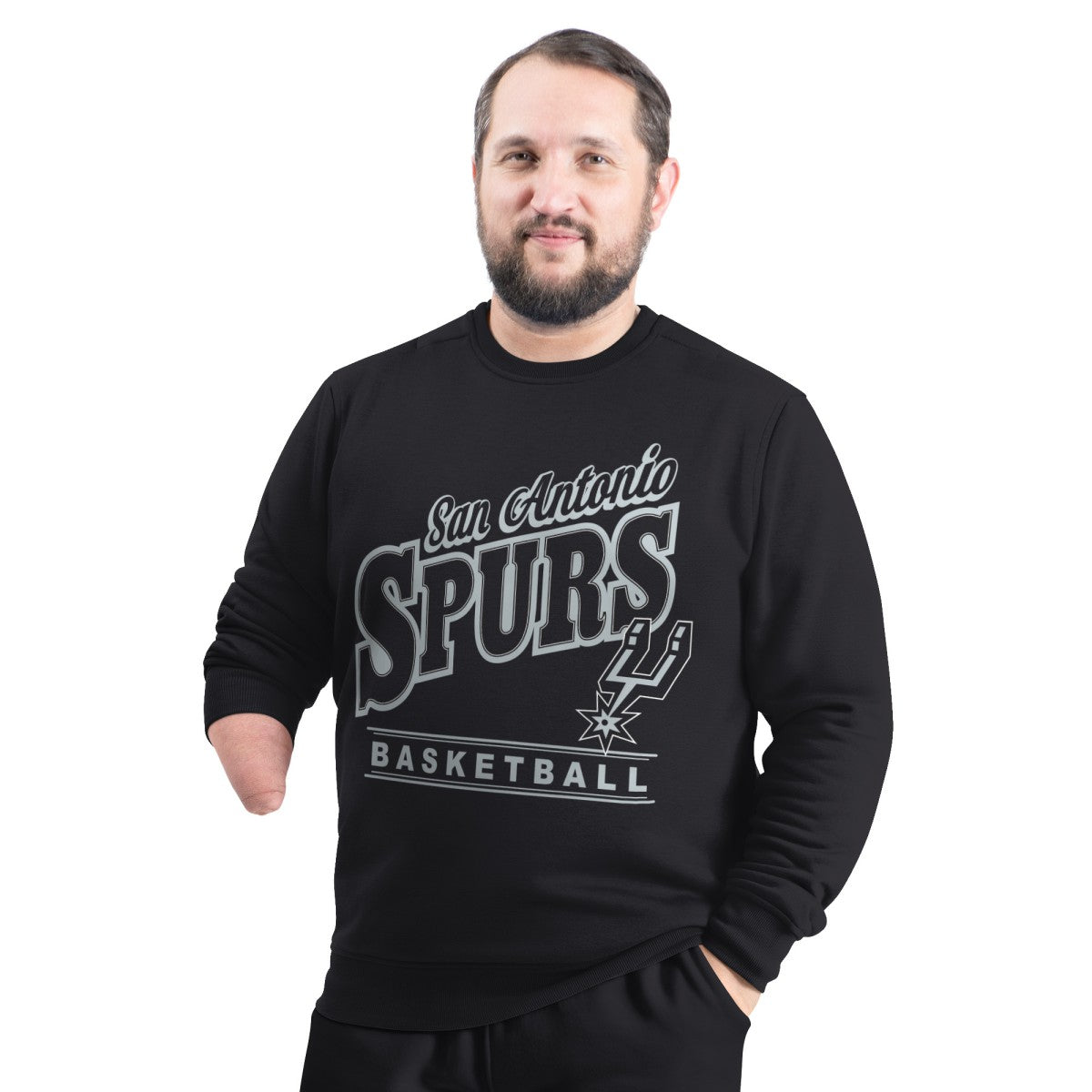 San Antonio Spurs G-III Sports by Carl Banks Adaptive Headliner Fleece Crewneck Sweatshirt