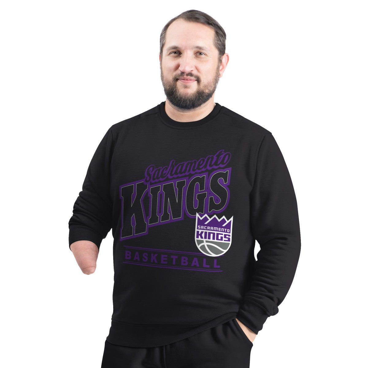 Sacramento Kings G-III Sports by Carl Banks Adaptive Headliner Fleece Crewneck Sweatshirt
