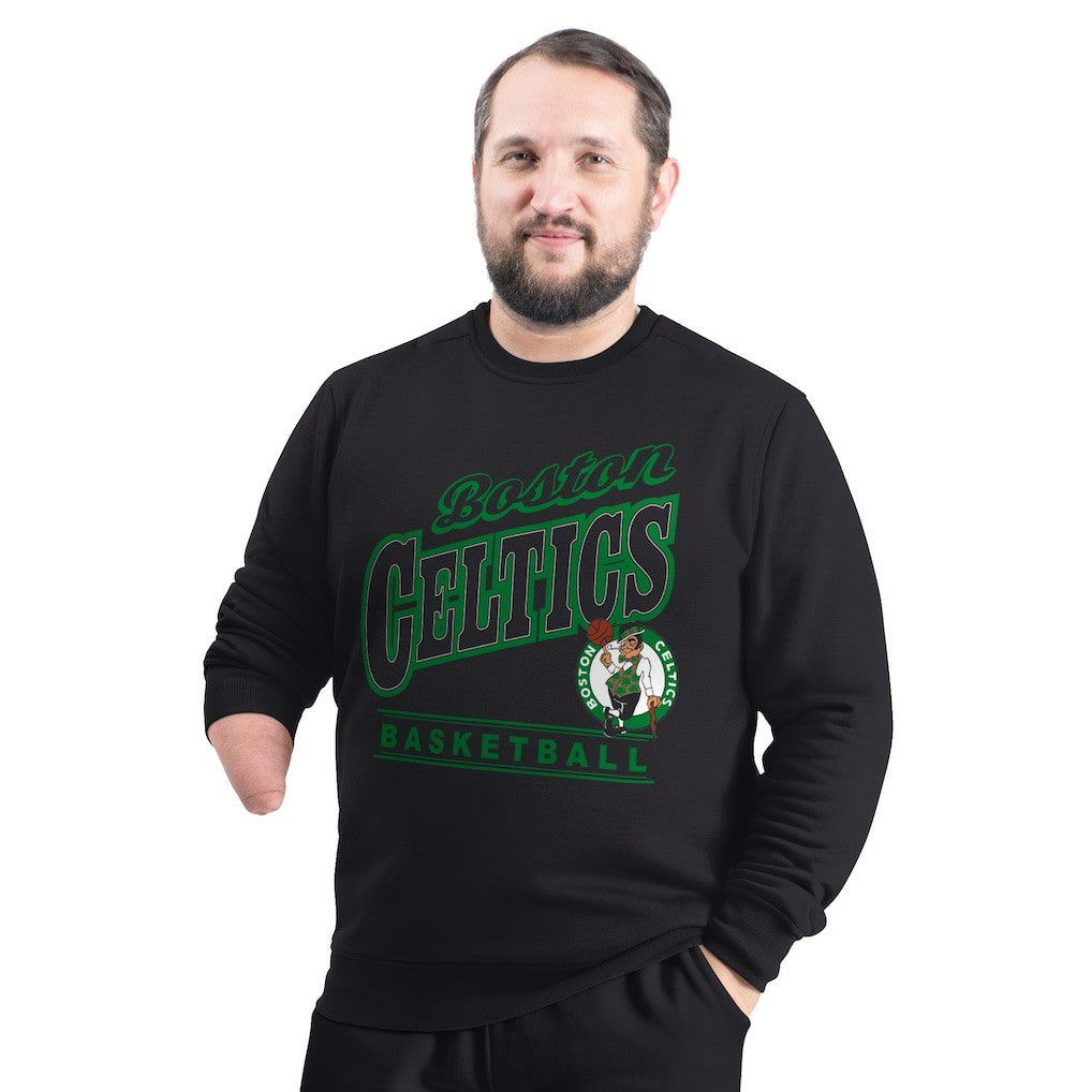 Boston Celtics G-III Sports by Carl Banks Adaptive Headliner Fleece Crewneck Sweatshirt