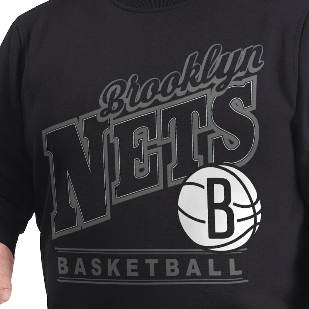 Brooklyn Nets G-III Sports by Carl Banks Adaptive Headliner Fleece Crewneck Sweatshirt
