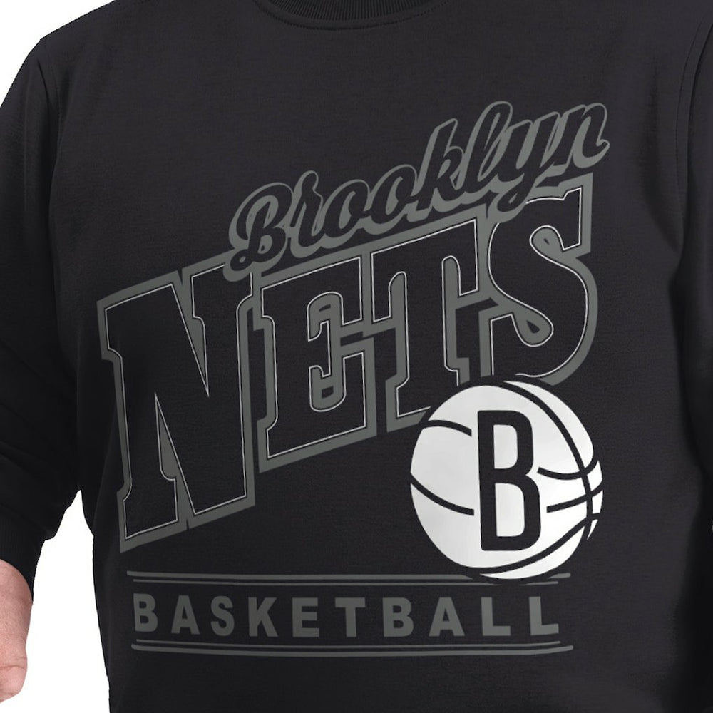 Brooklyn Nets G-III Sports by Carl Banks Adaptive Headliner Fleece Crewneck Sweatshirt
