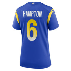 Nick Hampton  Women's Team Game Jersey - Los Angeles Rams Jerseys