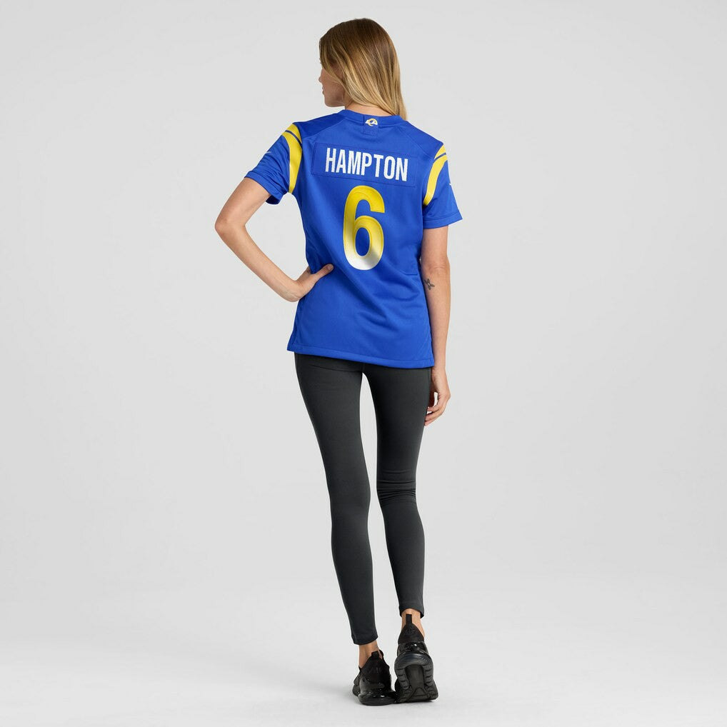Nick Hampton  Women's Team Game Jersey - Los Angeles Rams Jerseys