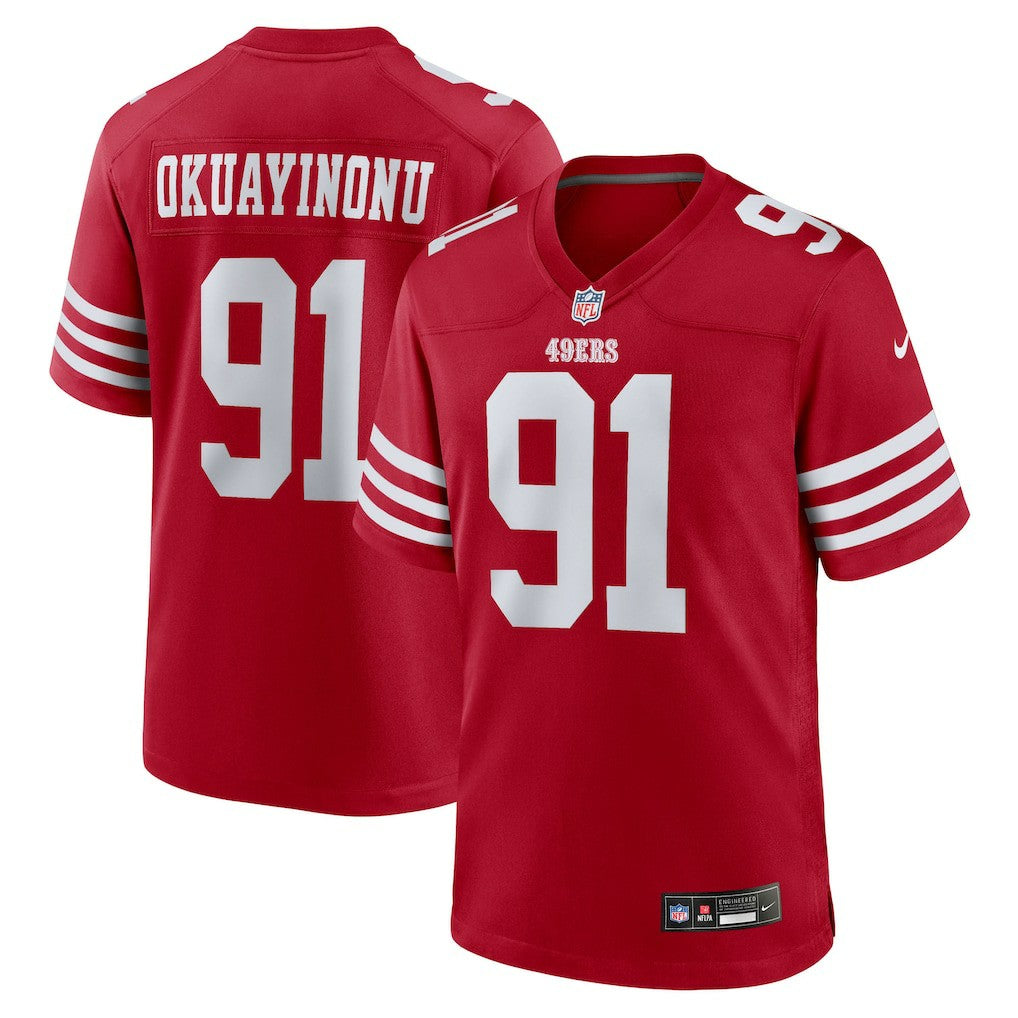 Sam Okuayinonu  Team Game Jersey - San Francisco 49ers Jerseys