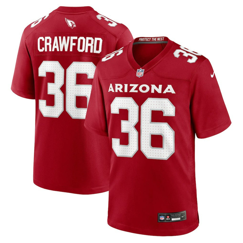 Kitan Crawford  Team Game Jersey - Arizona Cardinals Jerseys