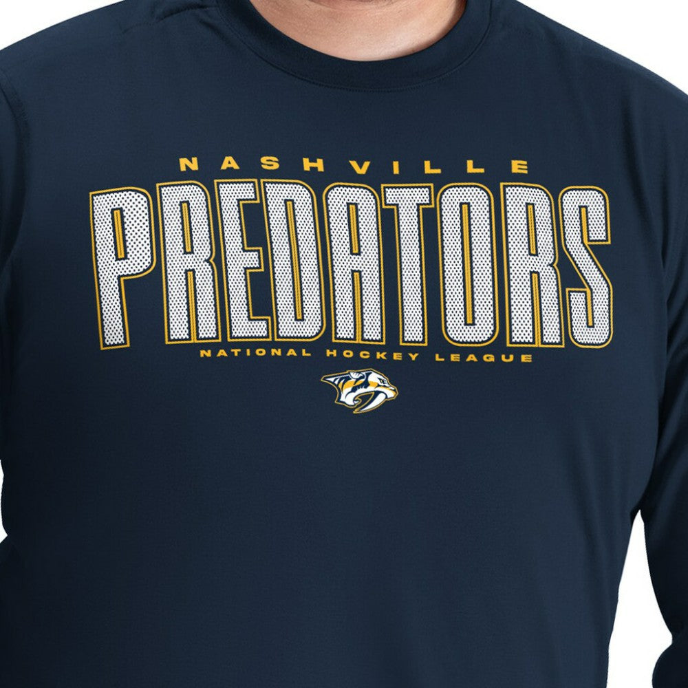 NHL Nashville Predators G-III Sports by Carl Banks Adaptive Mesh Effect Long Sleeve T-Shirt