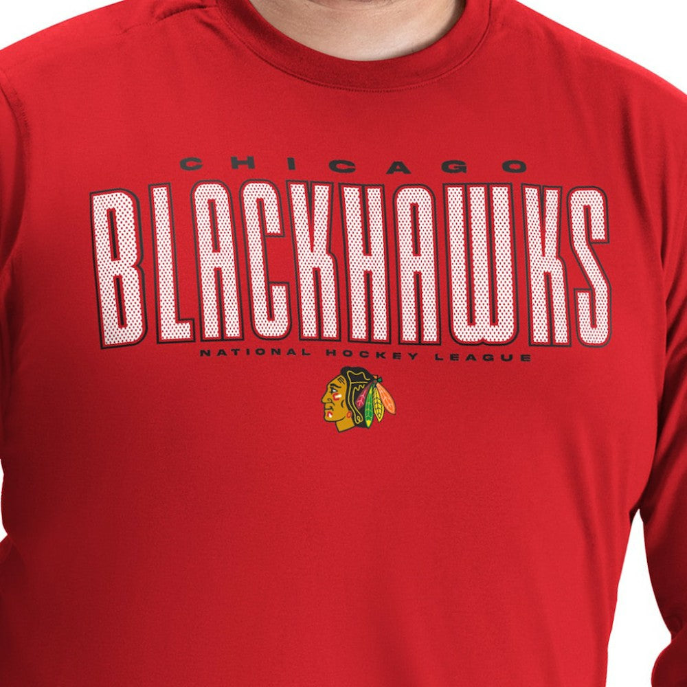 NHL Chicago Blackhawks G-III Sports by Carl Banks Adaptive Mesh Effect Long Sleeve T-Shirt