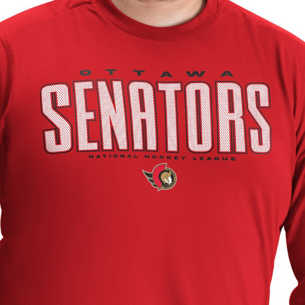 NHL Ottawa Senators G-III Sports by Carl Banks Adaptive Mesh Effect Long Sleeve T-Shirt