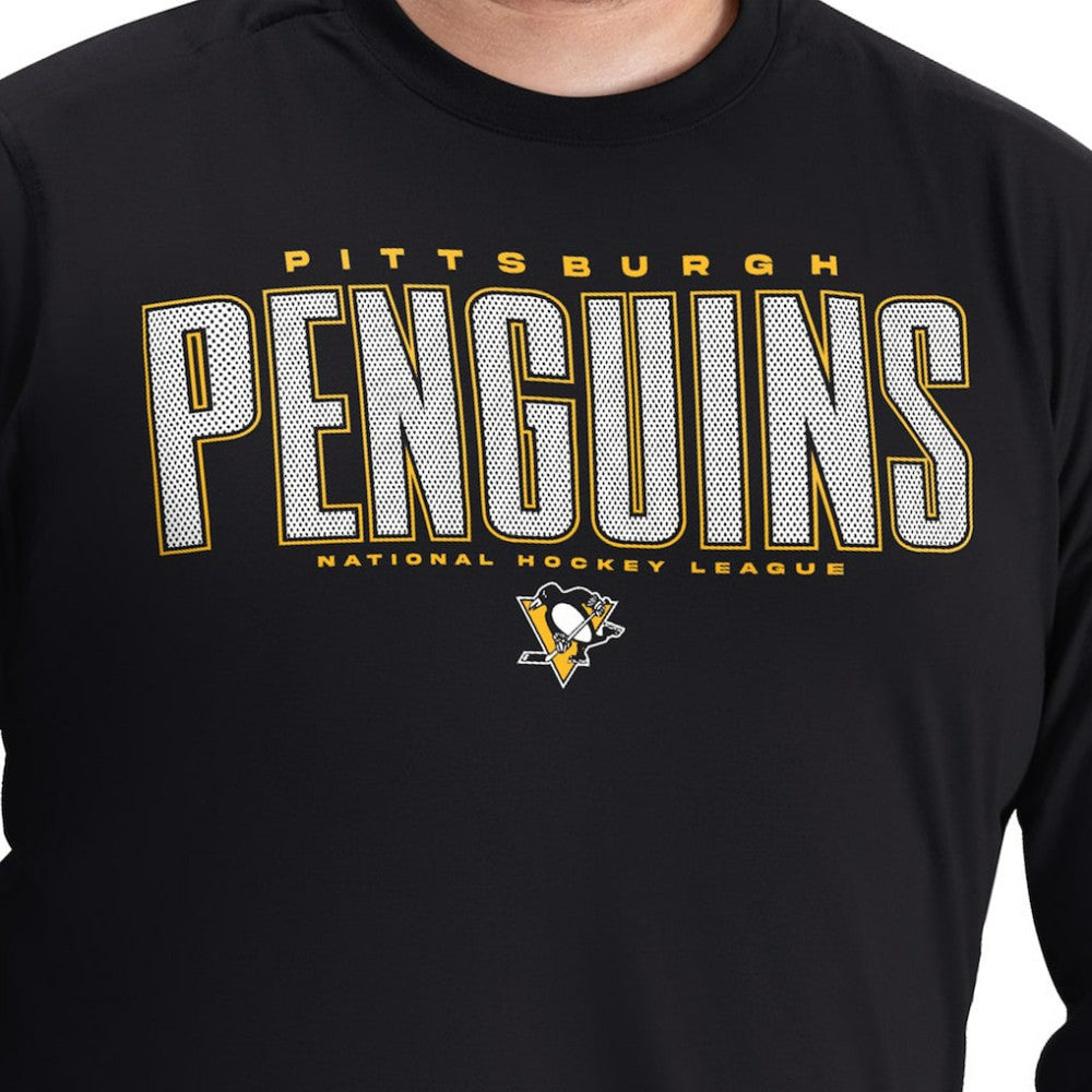 NHL Pittsburgh Penguins G-III Sports by Carl Banks Adaptive Mesh Effect Long Sleeve T-Shirt