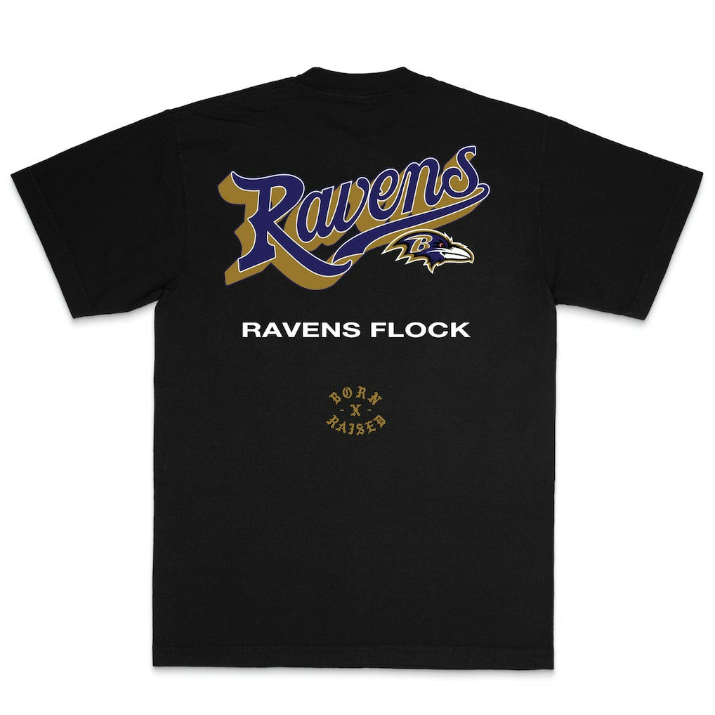 Born x Raised Unisex Pro Script T-Shirt - Baltimore Ravens T-shirts