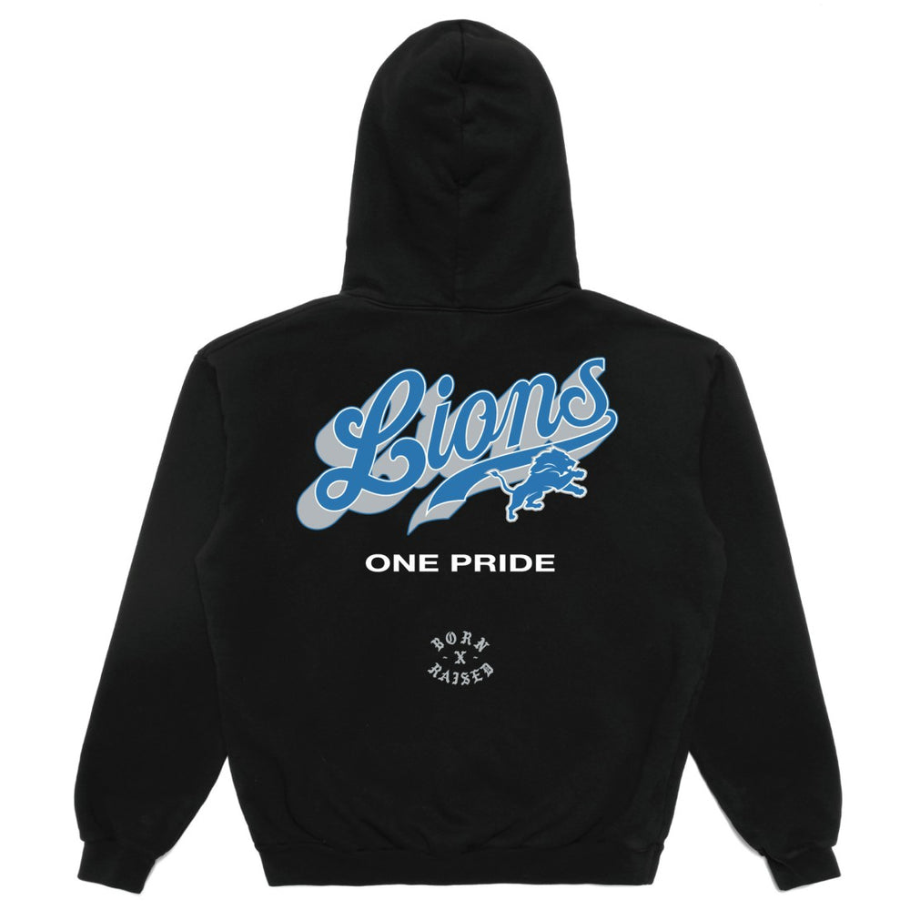 Born x Raised Unisex Pro Script Hoodie - Detroit Lions Hoodies