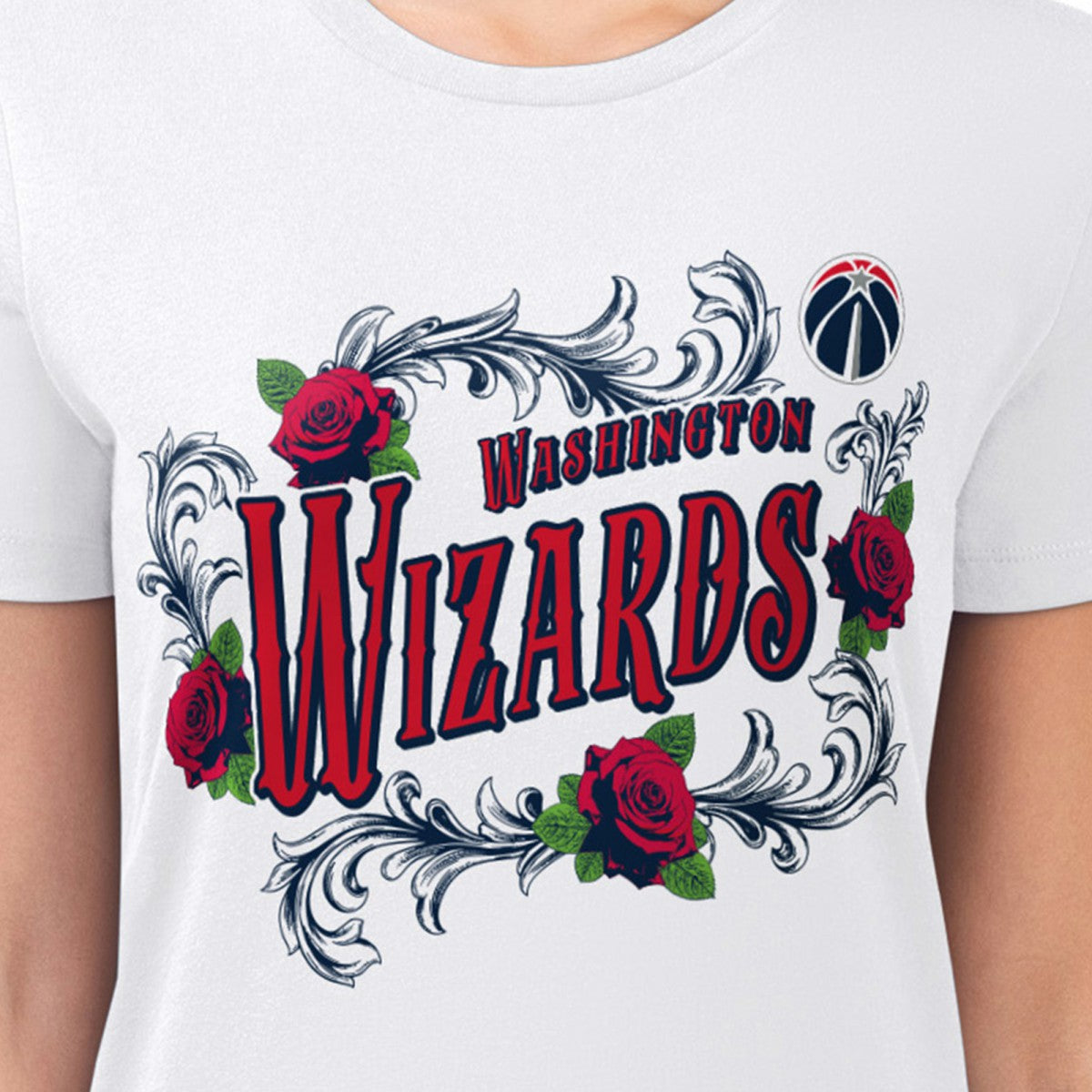 Washington Wizards G-III 4Her by Carl Banks Women's Super-Slim Fit Lightweight Roses Crew Neck T-Shirt