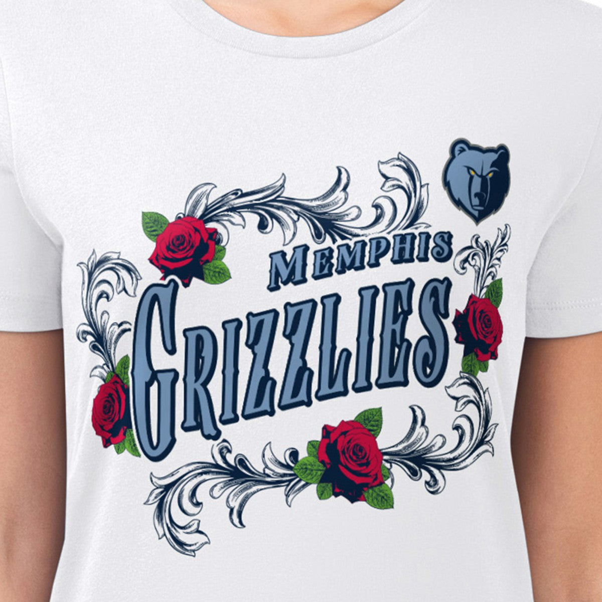 Memphis Grizzlies G-III 4Her by Carl Banks Women's Super-Slim Fit Lightweight Roses Crew Neck T-Shirt