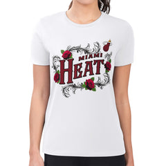 Miami Heat G-III 4Her by Carl Banks Women's Super-Slim Fit Lightweight Roses Crew Neck T-Shirt