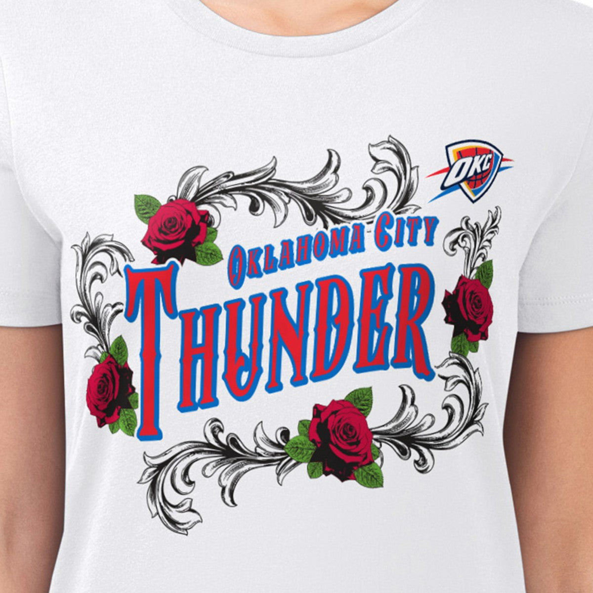 Oklahoma City Thunder G-III 4Her by Carl Banks Women's Super-Slim Fit Lightweight Roses Crew Neck T-Shirt