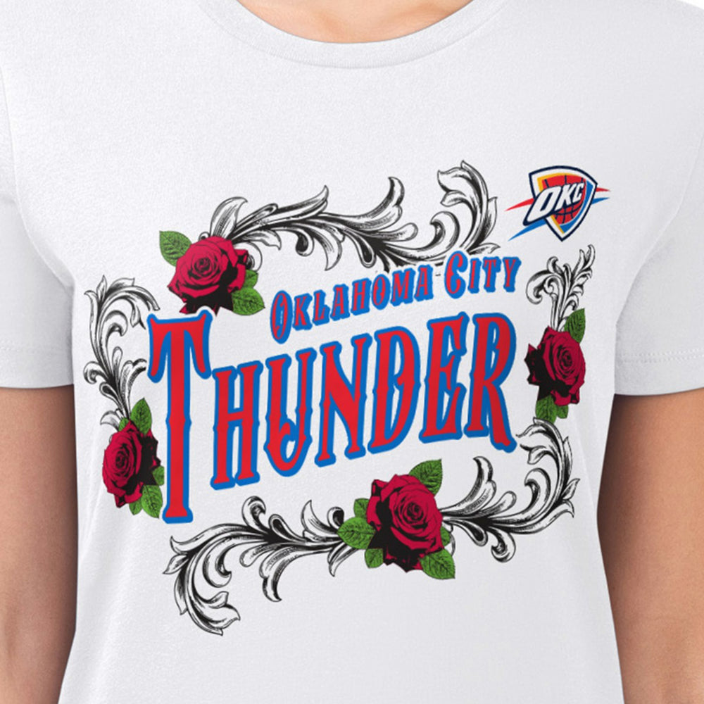 Oklahoma City Thunder G-III 4Her by Carl Banks Women's Super-Slim Fit Lightweight Roses Crew Neck T-Shirt
