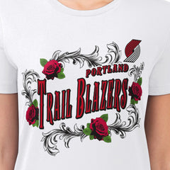 Portland Trail Blazers G-III 4Her by Carl Banks Women's Super-Slim Fit Lightweight Roses Crew Neck T-Shirt