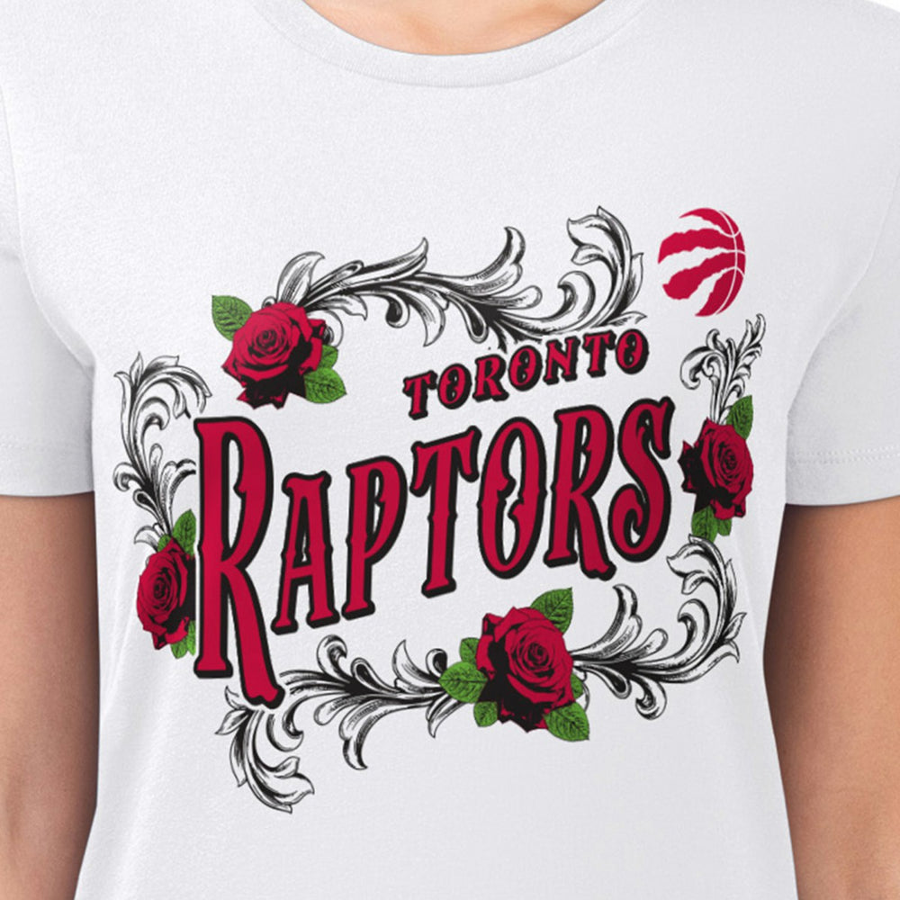 Toronto Raptors G-III 4Her by Carl Banks Women's Super-Slim Fit Lightweight Roses Crew Neck T-Shirt
