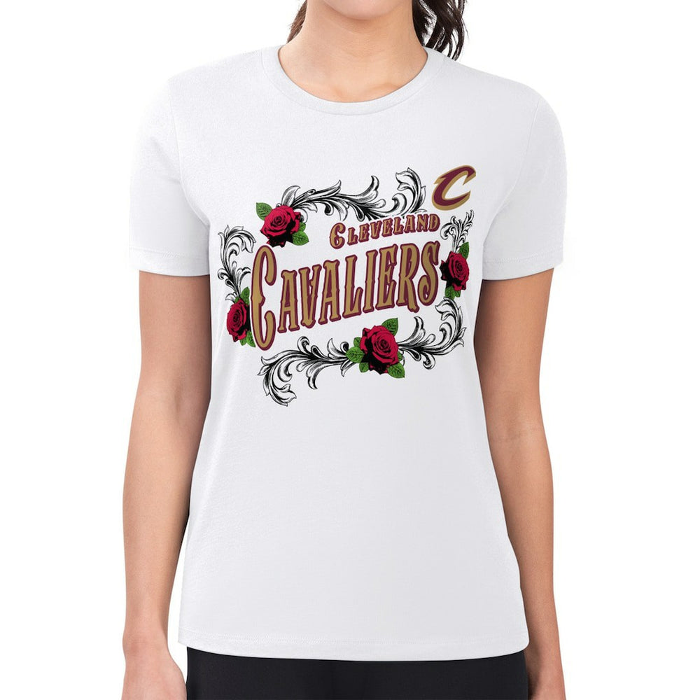 Cleveland Cavaliers G-III 4Her by Carl Banks Women's Super-Slim Fit Lightweight Roses Crew Neck T-Shirt sale