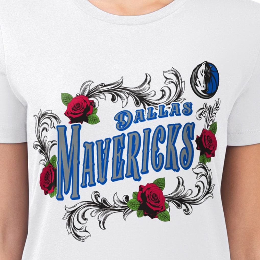 Dallas Mavericks G-III 4Her by Carl Banks Women's Super-Slim Fit Lightweight Roses Crew Neck T-Shirt sale