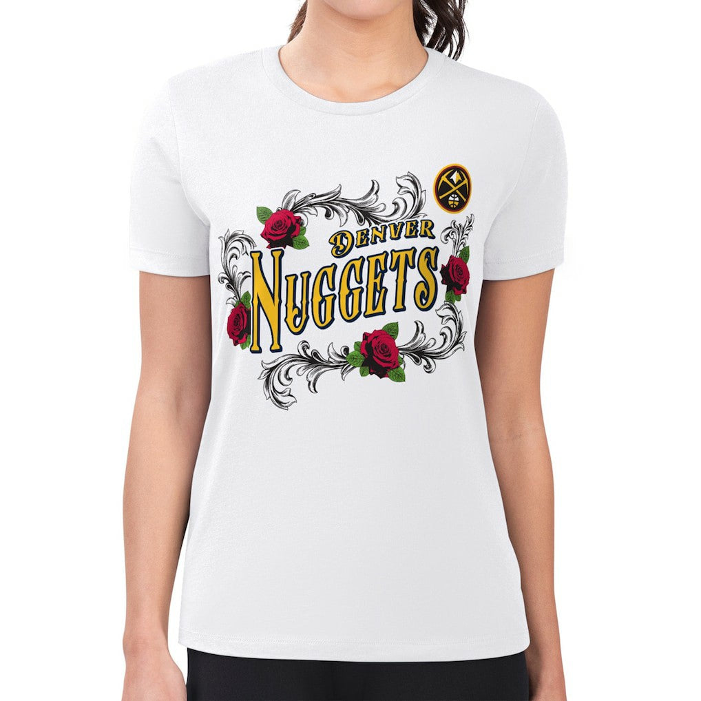 Denver Nuggets G-III 4Her by Carl Banks Women's Super-Slim Fit Lightweight Roses Crew Neck T-Shirt sale