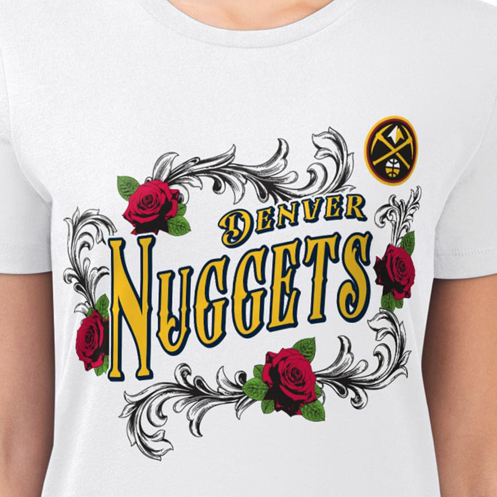 Denver Nuggets G-III 4Her by Carl Banks Women's Super-Slim Fit Lightweight Roses Crew Neck T-Shirt sale