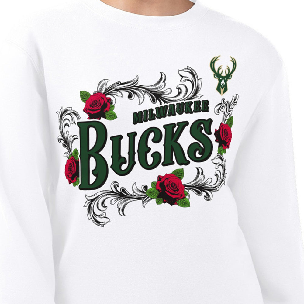 Milwaukee Bucks G-III 4Her by Carl Banks Women's Roses Fleece Tri-Blend Sweatshirt