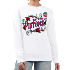 Detroit Pistons G-III 4Her by Carl Banks Women's Roses Fleece Tri-Blend Sweatshirt sale