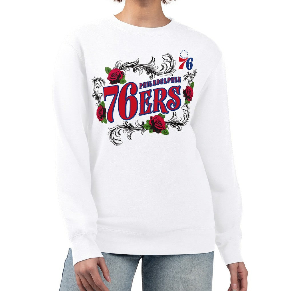 Philadelphia 76ers G-III 4Her by Carl Banks Women's Roses Fleece Tri-Blend Sweatshirt