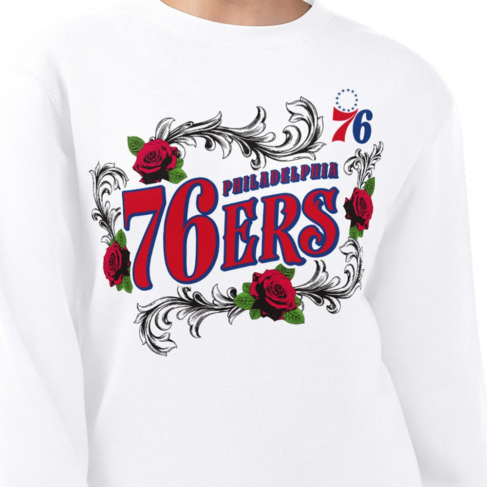 Philadelphia 76ers G-III 4Her by Carl Banks Women's Roses Fleece Tri-Blend Sweatshirt