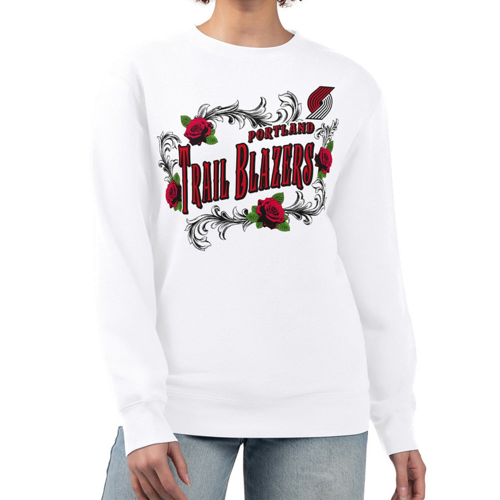 Portland Trail Blazers G-III 4Her by Carl Banks Women's Roses Fleece Tri-Blend Sweatshirt