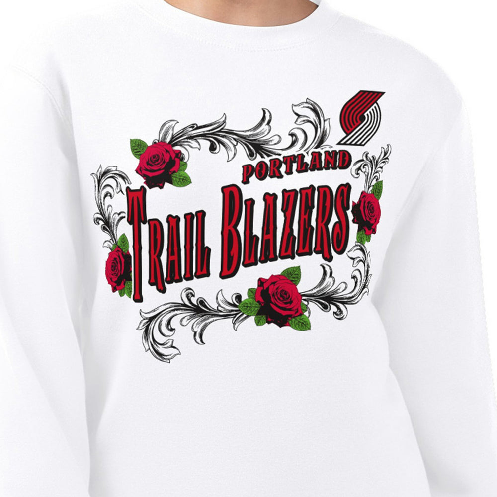 Portland Trail Blazers G-III 4Her by Carl Banks Women's Roses Fleece Tri-Blend Sweatshirt