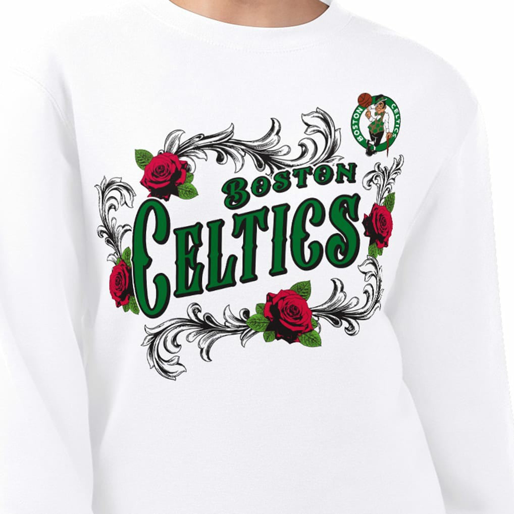 Boston Celtics G-III 4Her by Carl Banks Women's Roses Fleece Tri-Blend Sweatshirt