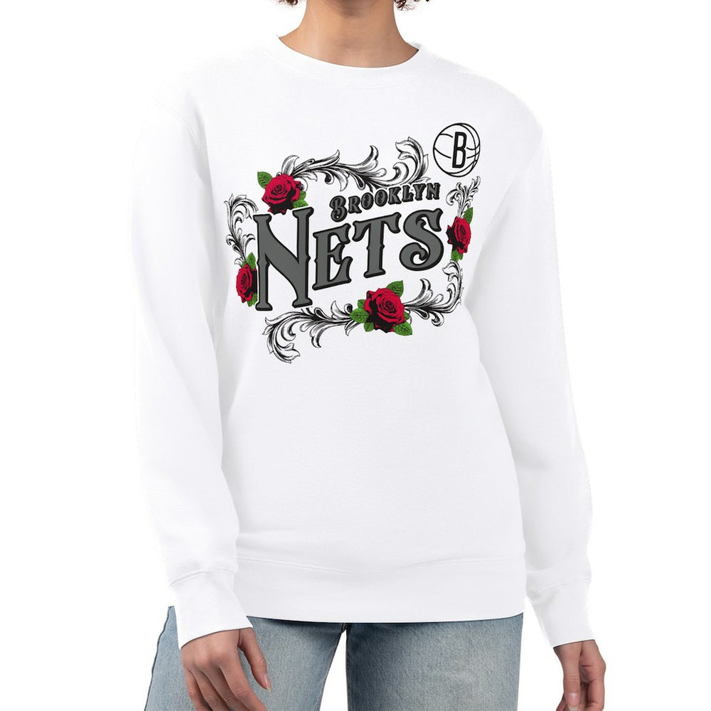Brooklyn Nets G-III 4Her by Carl Banks Women's Roses Fleece Tri-Blend Sweatshirt