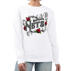 Brooklyn Nets G-III 4Her by Carl Banks Women's Roses Fleece Tri-Blend Sweatshirt