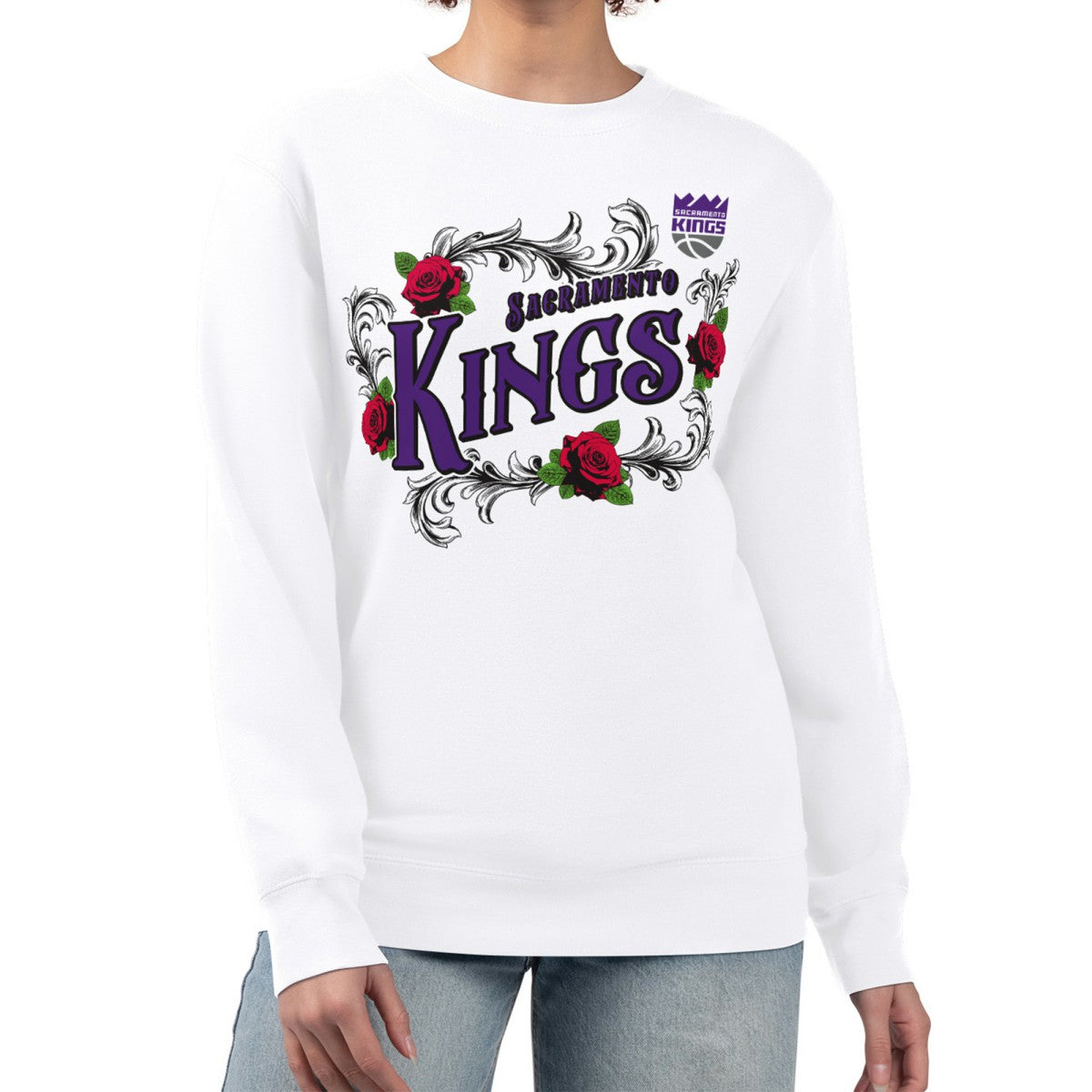 Sacramento Kings G-III 4Her by Carl Banks Women's Roses Fleece Tri-Blend Sweatshirt
