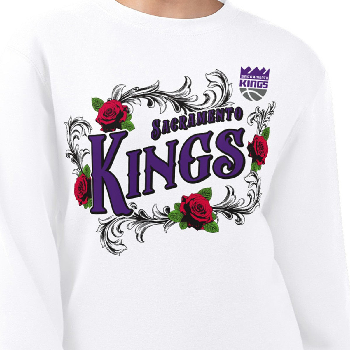 Sacramento Kings G-III 4Her by Carl Banks Women's Roses Fleece Tri-Blend Sweatshirt