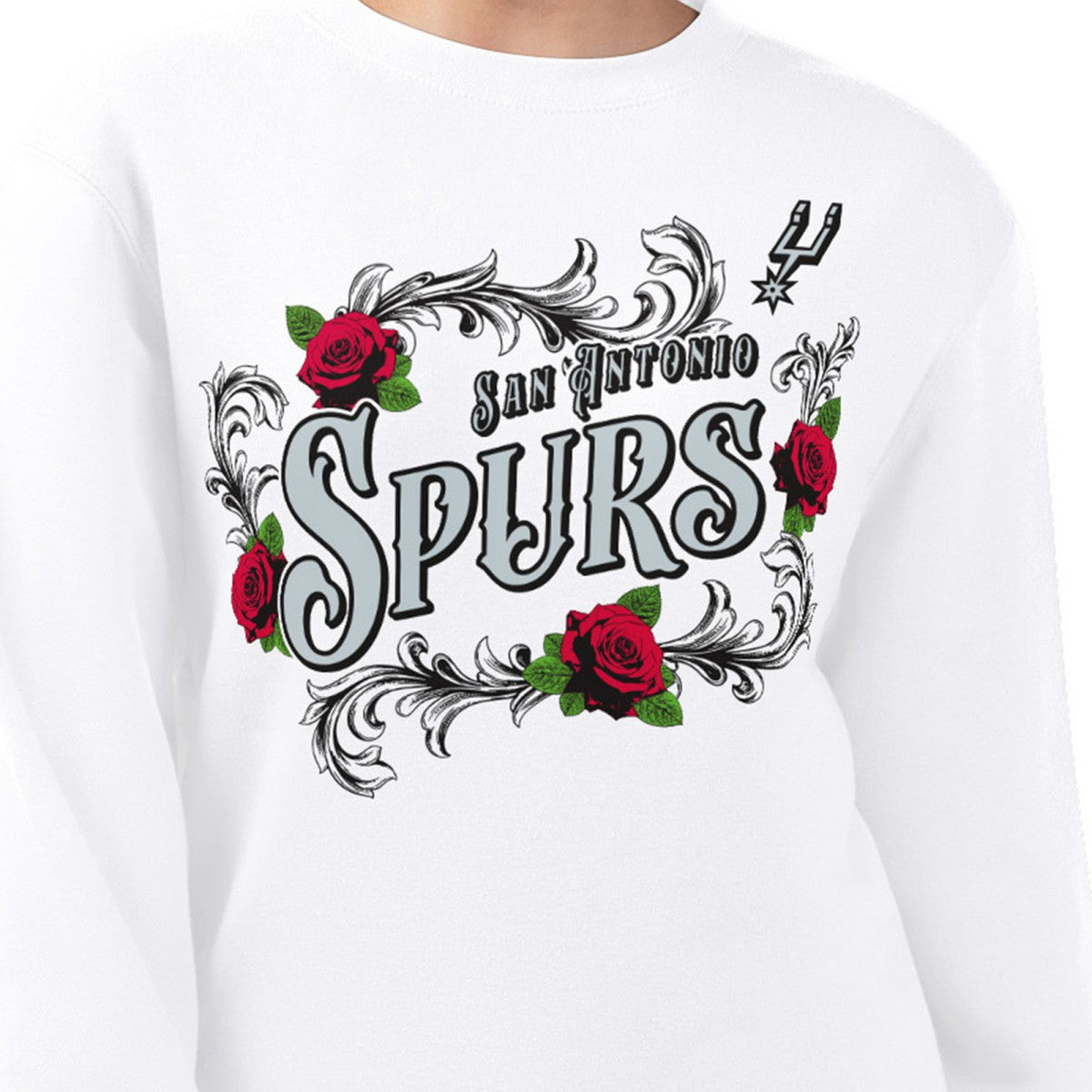 San Antonio Spurs G-III 4Her by Carl Banks Women's Roses Fleece Tri-Blend Sweatshirt