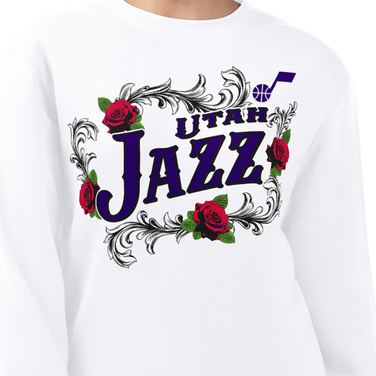 Utah Jazz G-III 4Her by Carl Banks Women's Roses Fleece Tri-Blend Sweatshirt