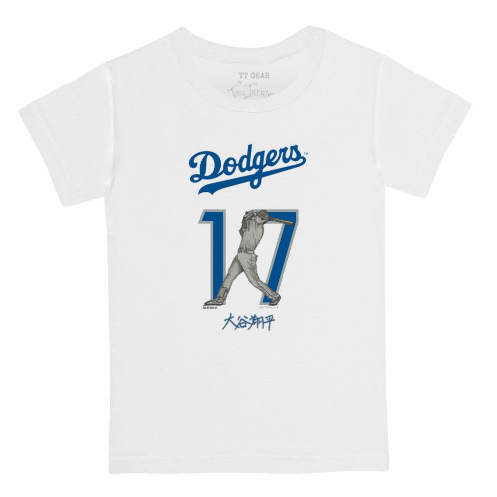 White Shohei Ohtani Los Angeles Dodgers Tiny Turnip Youth Kanji Batting Graphic T-Shirt