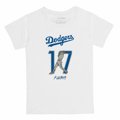 White Shohei Ohtani Los Angeles Dodgers Tiny Turnip Youth Kanji Batting Graphic T-Shirt