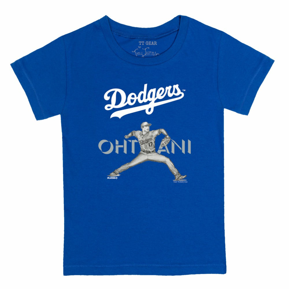 Royal Shohei Ohtani Los Angeles Dodgers Tiny Turnip Youth Pitch Graphic T-Shirt