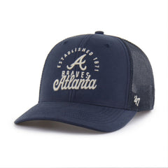 Navy Atlanta Braves '47 Pitstop Trucker Adjustable Hat
