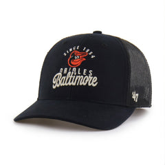 Black Baltimore Orioles '47 Pitstop Trucker Adjustable Hat