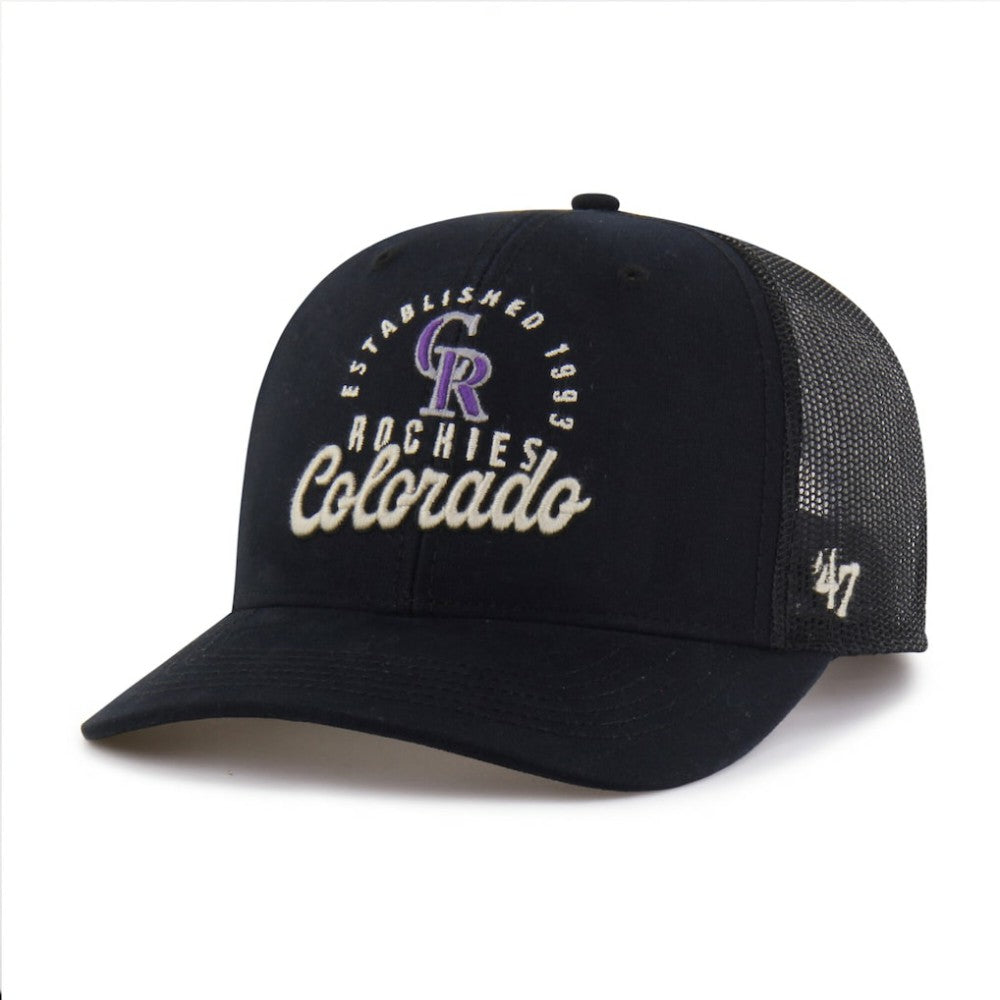 Black Colorado Rockies '47 Pitstop Trucker Adjustable Hat