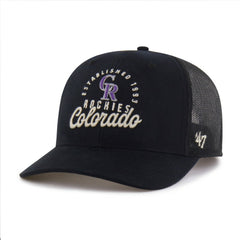 Black Colorado Rockies '47 Pitstop Trucker Adjustable Hat